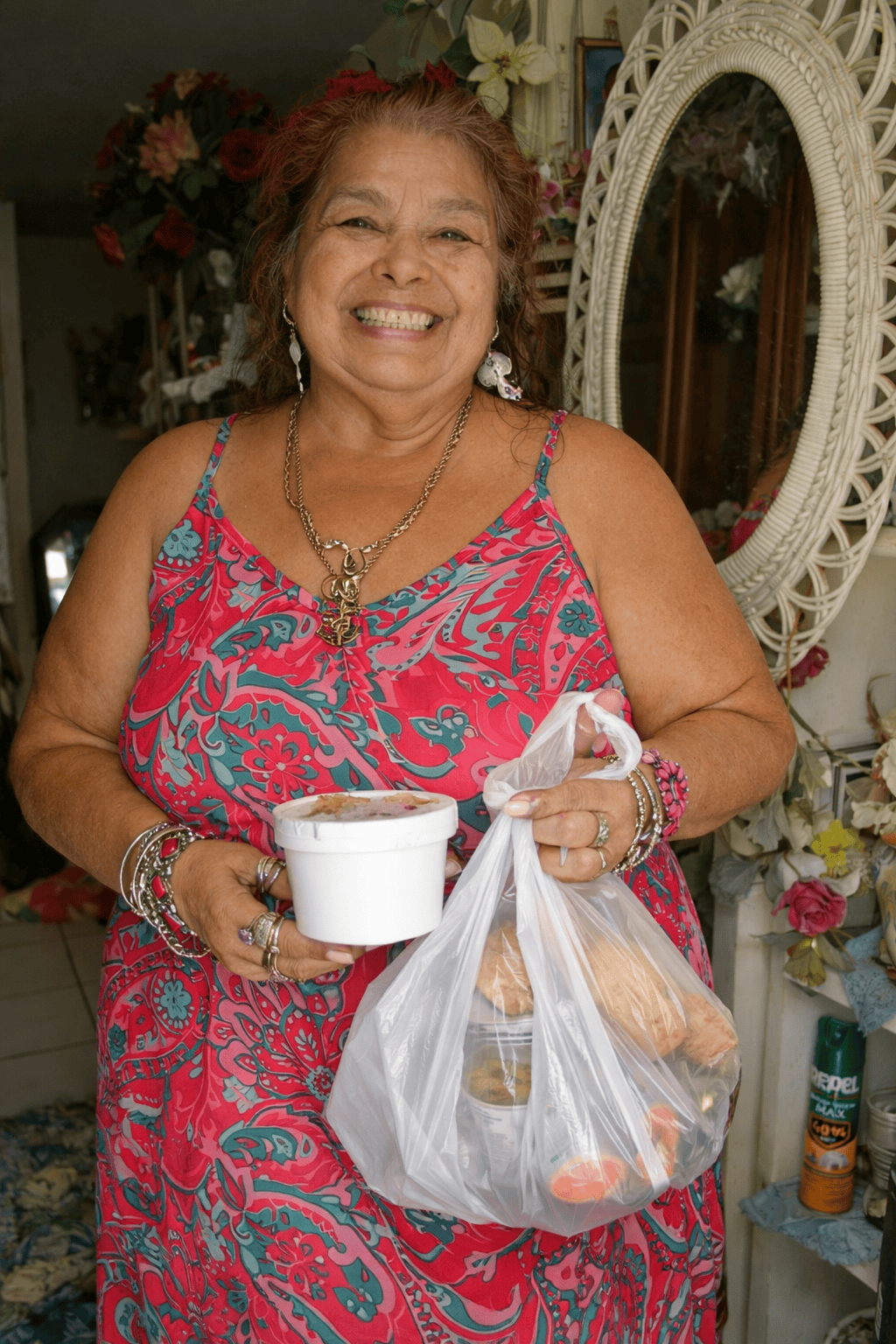 Meals on Wheels Client_2 Meals on Wheels client holding her meal.